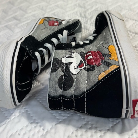 Vans Kids Mickey Mouse Disney Black Gray High-Top Sneakers Size 4 - Picture 6 of 13